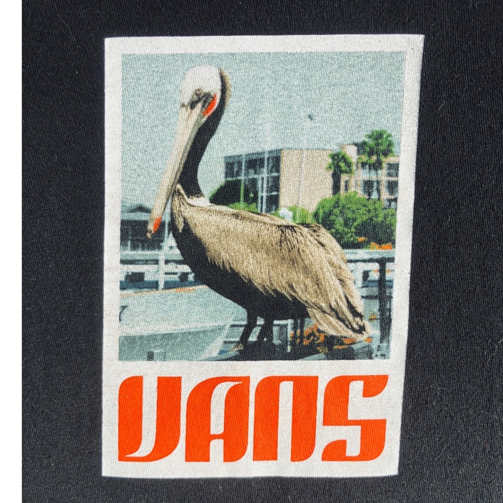 Vans Graphic T Shirt Mens Small Black Pelican Bird Classic Fit